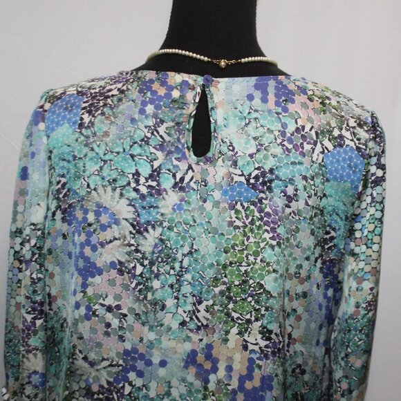 Peck & Peck Floral Pastel Color Peep-Hole Sleeve Blouse - Picture 6 of 11